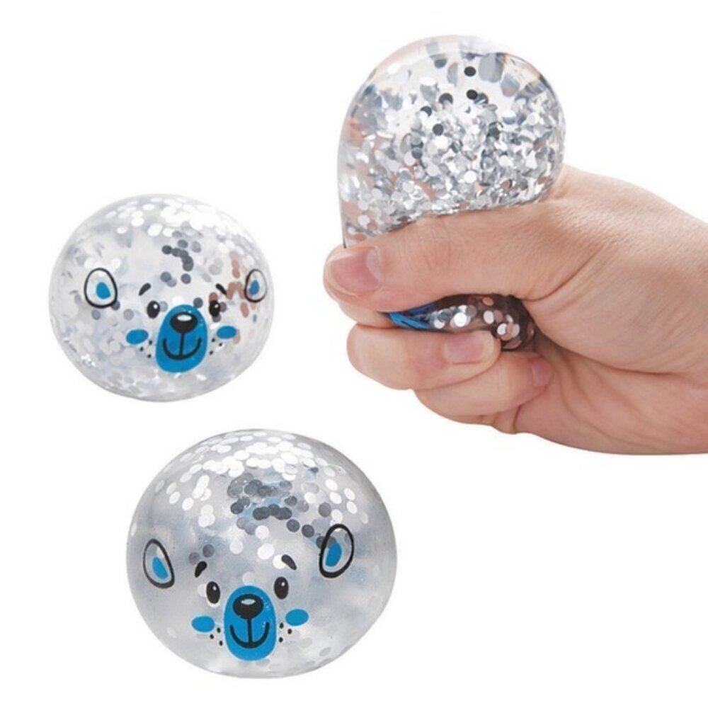 Winter Animal Glitter Water Squeeze Balls - 4 pc.
